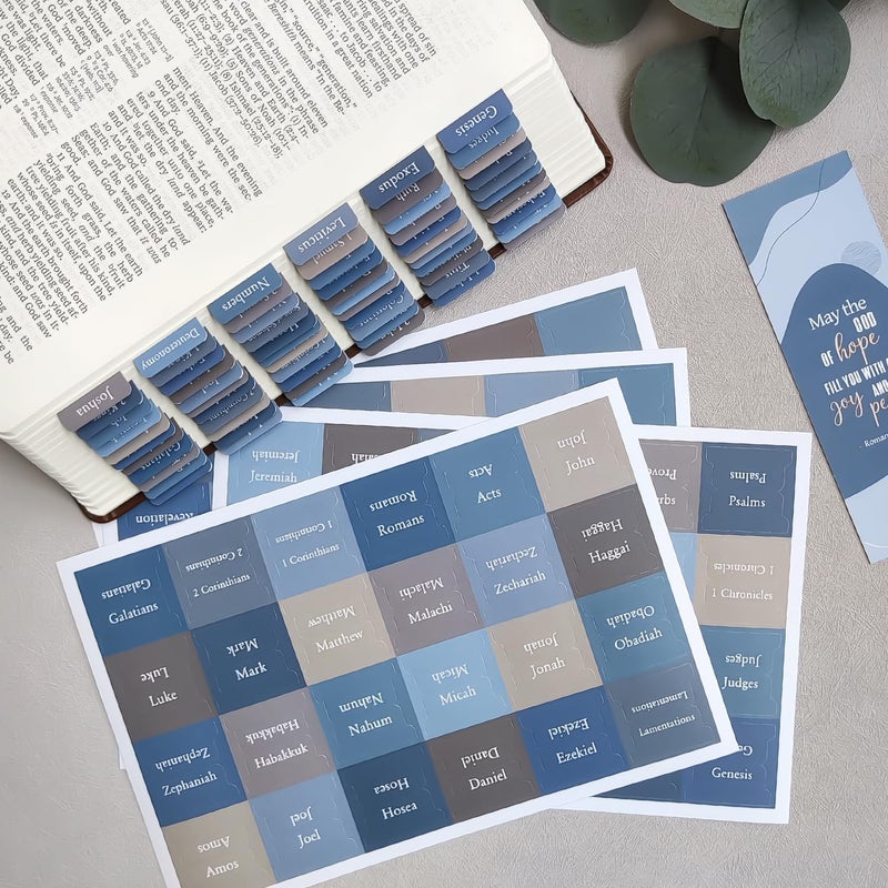 Uzriyl Bible Tabs  Bible Study Supplies  Laminated Blue Bible Journaling Tabs for Men Women Kids  Large Print Bible Labels Index Tabs  Christian Gifts  Bible Book Accessories for Personalized Bible - Image 4